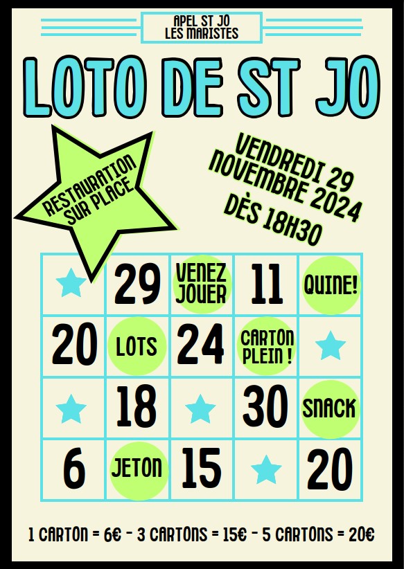 Visuel : LOTO DE SAINT JO !